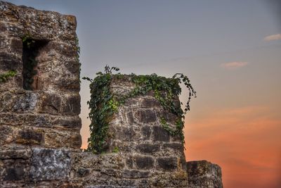 Low angle view of old ruin