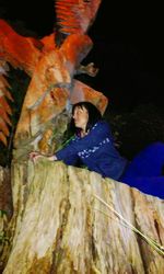 Close-up of woman standing in pond