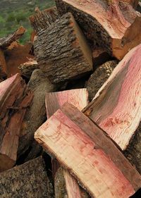 Stack of wooden logs