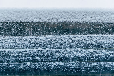 Full frame shot of window during winter