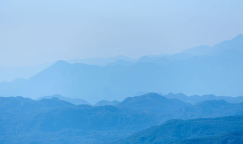 Scenic view of mountains against clear sky