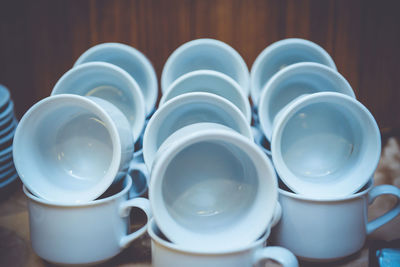 High angle view of coffee on table