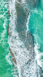 High angle view of wave in sea