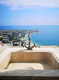 High angle view of sea against sky