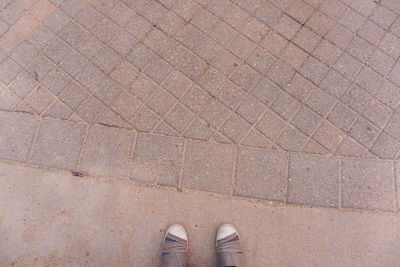 Low section of man standing on ground