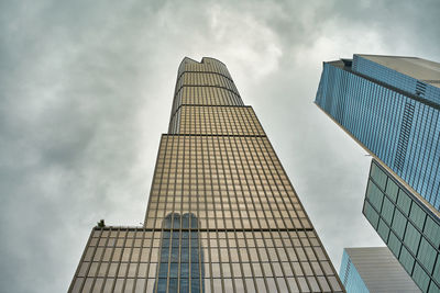 Low angle view of modern building against sky