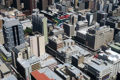 High angle view of cityscape