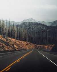 Road by trees against sky