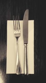 Close-up of fork on white background