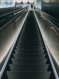 High angle view of escalator at subway station