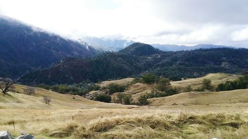 Scenic view of mountains against sky