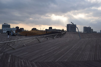 Building against cloudy sky