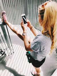 Woman using mobile phone