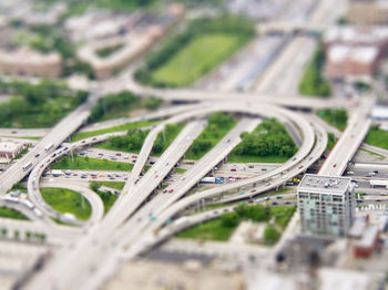 High angle view of bridge