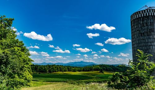 Scenic view of landscape against cloudy sky