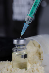 Close-up of scientist working in laboratory