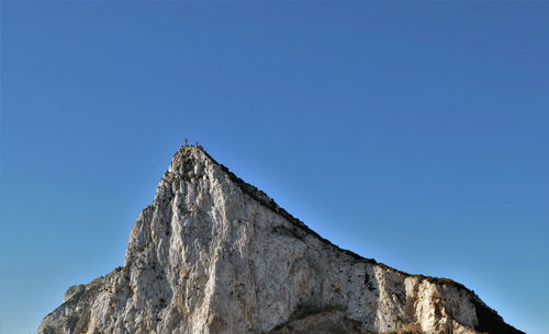 Low angle view of built structure against clear blue sky