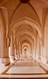 Empty corridor of historic building