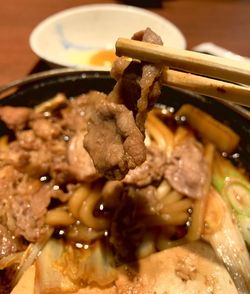 Close-up of meal served in bowl