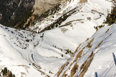 View on the rack railway to rochers-de-naye