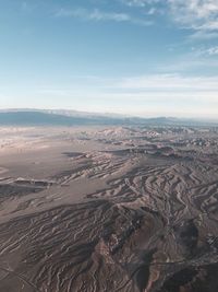 Aerial view of landscape against cloudy sky