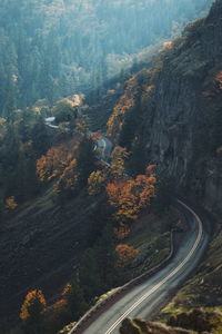 High angle view of empty road on mountain