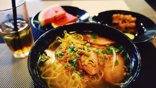 Close-up of served food