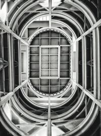 Close-up of spiral staircase of building