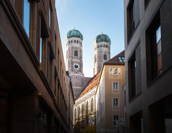 Low angle view of buildings in city