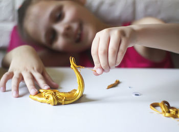 Close-up of woman holding food