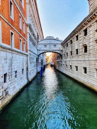 Bridge over canal in city