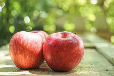 Close-up of apple on table