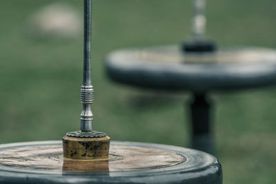 Close-up of spinning top