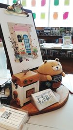 Close-up of books on table
