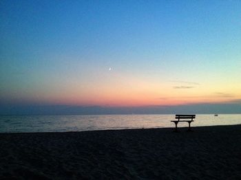 Scenic view of sea at sunset