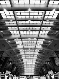 Low angle view of illuminated ceiling in building