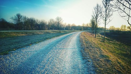 Country road at sunset