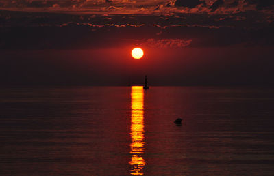 Scenic view of sea at sunset