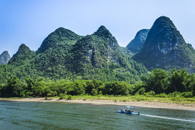 Scenic view of mountains against clear sky