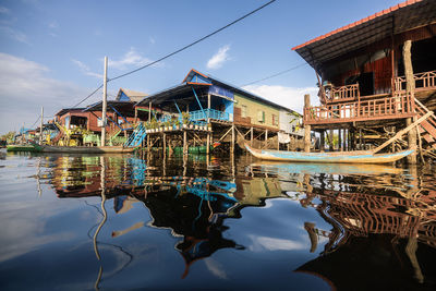 Reflection of buildings in water