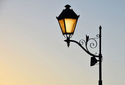 Low angle view of lamp post