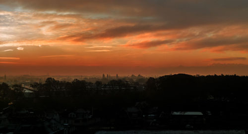 Scenic view of dramatic sky during sunset