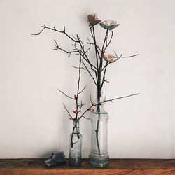 Flower vase on table