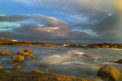 View of sea against cloudy sky