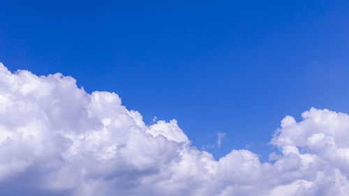 Low angle view of clouds in blue sky