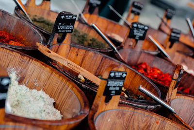 Close-up of spices for sale