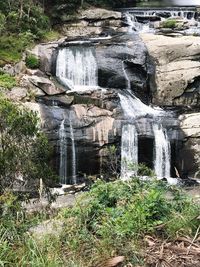 Scenic view of waterfall