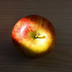 High angle view of apple on table