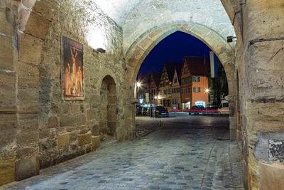 Empty corridor of historic building