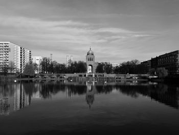 Reflection of buildings in water